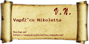Vagács Nikoletta névjegykártya
