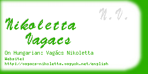 nikoletta vagacs business card