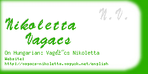 nikoletta vagacs business card